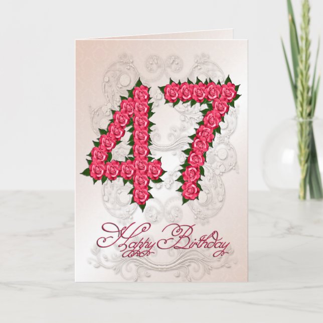 quarante-septième carte d'anniversaire avec les (Devant)