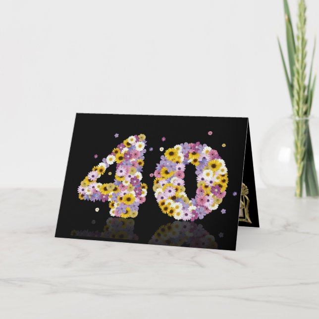 quarantième carte d'anniversaire avec les lettres (Devant)