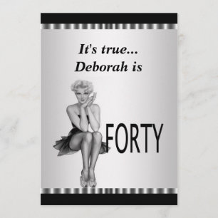 Quarantième invitation de fête d'anniversaire