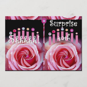 quarantième Invitation de fête d'anniversaire de