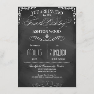 quarantième Invitation de partie de typographie de