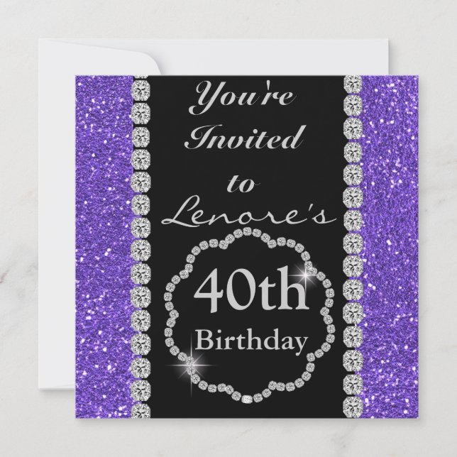 quarantième Invitation pourpre de fête (Devant)
