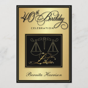 quarantième Invitations d'anniversaire - Balance