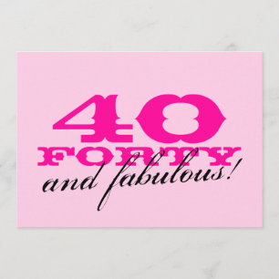 quarantième Invitations de fête d'anniversaire