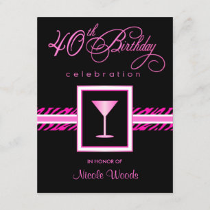 quarantième Invitations de fête d'anniversaire -