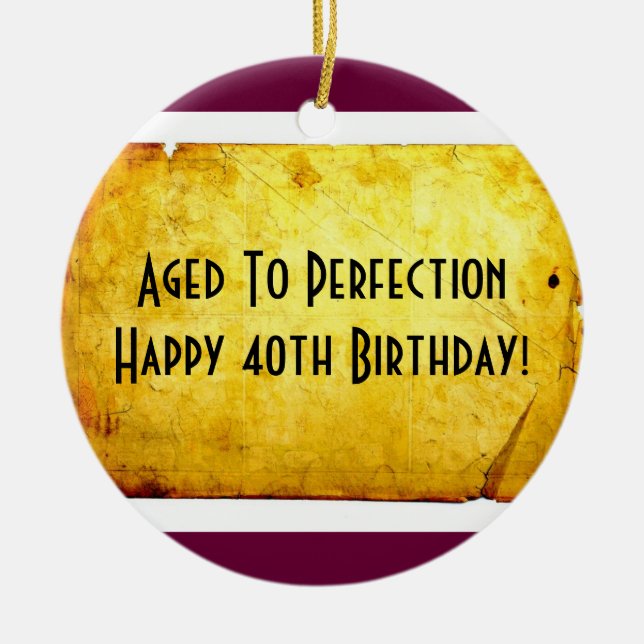 quarantième Ornement d'anniversaire (Devant)