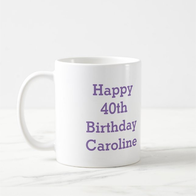 Quarantième tasse heureuse d'anniversaire (Gauche)