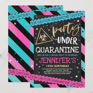 Quarantine Anniversaire Invitation de fête Zoom vi