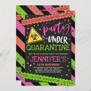 Quarantine Birthday Party Invitation Virtual Zoom