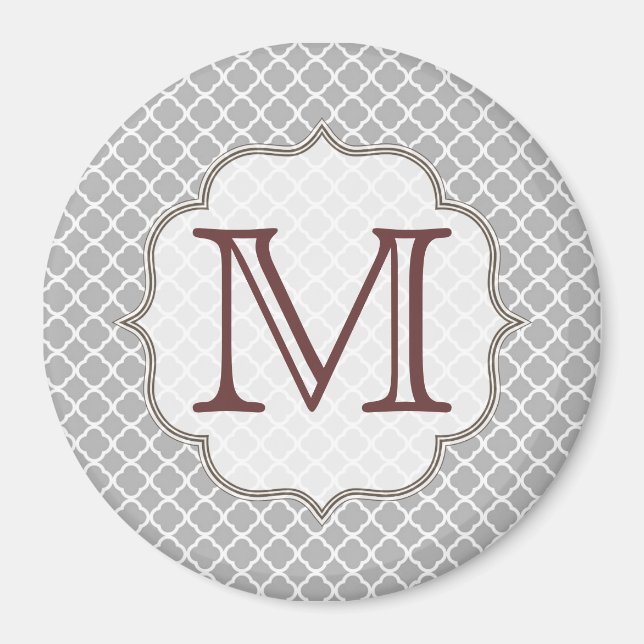 Quart-feuille gris Latti Monogramme Aimant initial (Devant)