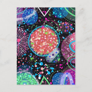 Quartier Galactique : Carte Postale d'Art Abstrait