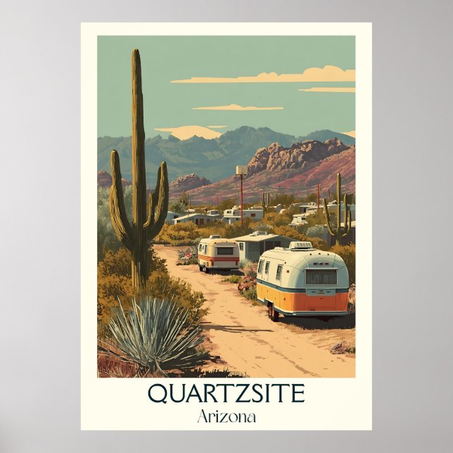 Quartzsite Arizona Retro Affiche de voyage (Devant)