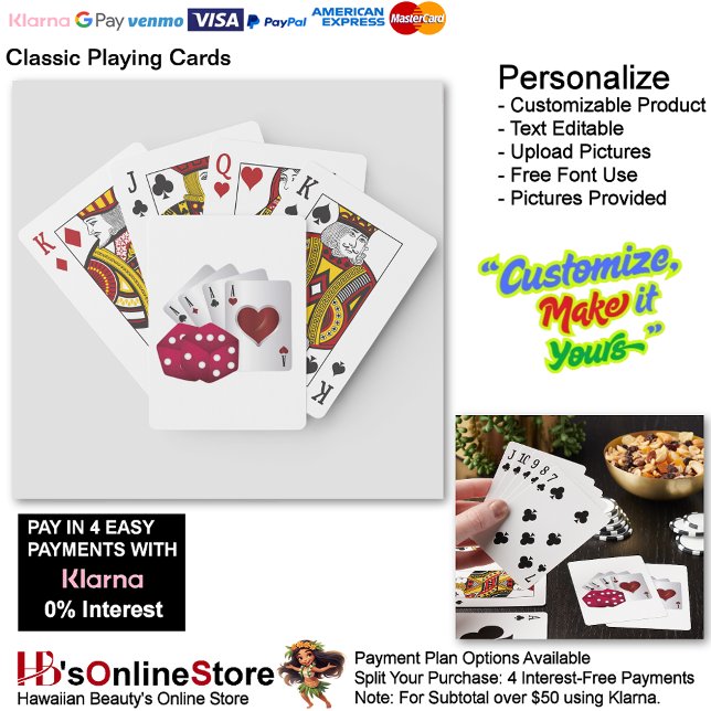 Quatre As & Dés Rouges Cartes à Jouer (Four Aces & Red Dice Playing Cards.)