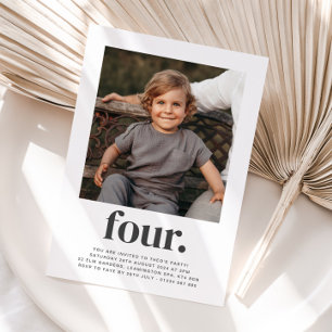 Quatre - Carré Photo Invitation Anniversaire