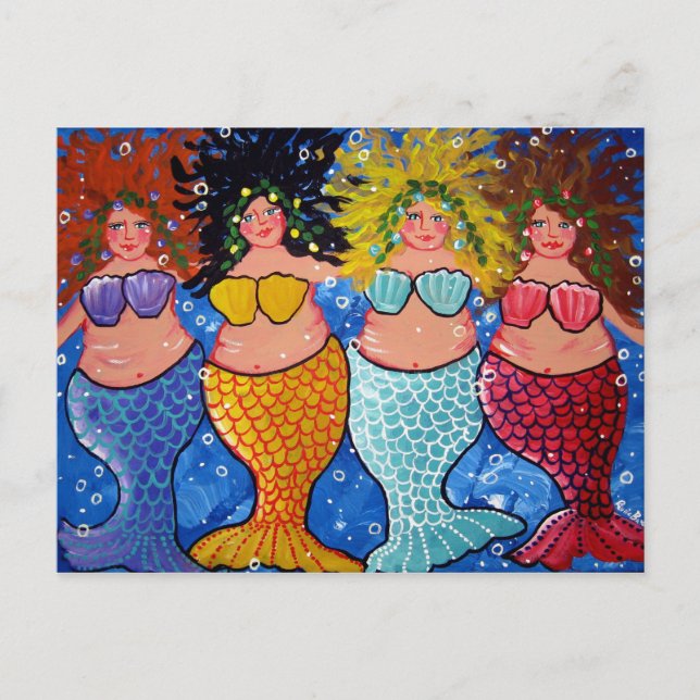 Quatre cartes postales Chubby Mermaids (Devant)