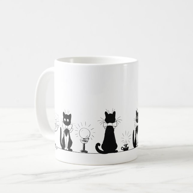 Quatre chats noirs, Louis Wain Mug (Devant gauche)