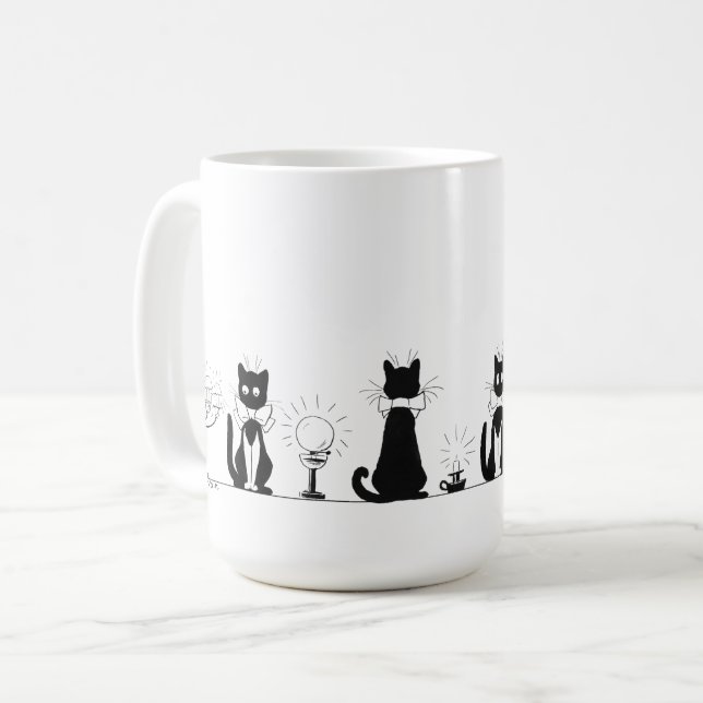 Quatre Chats noirs, Louis Wain Mug (Devant gauche)