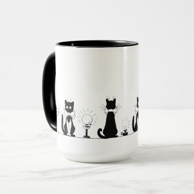 Quatre Chats noirs, Louis Wain Mug (Devant gauche)