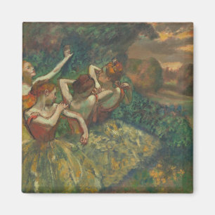 Quatre danseurs par Degas Carré Magnet