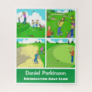 Quatre Drôle Cartons Golfeur Jigsaw Puzzle