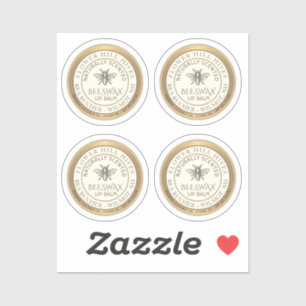 Quatre Étiquettes de lave à lèvres en cire d'abeil
