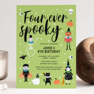 Quatre Invitation Éffrayante Halloween