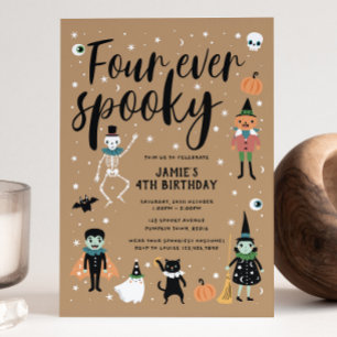 Quatre Invitation Éffrayante Halloween