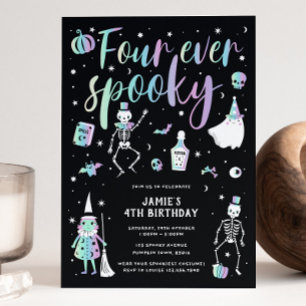 Quatre Invitation Éffrayante Halloween