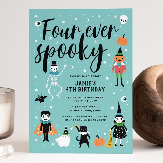 Quatre Invitation Éffrayante Halloween (Créateur téléchargé)