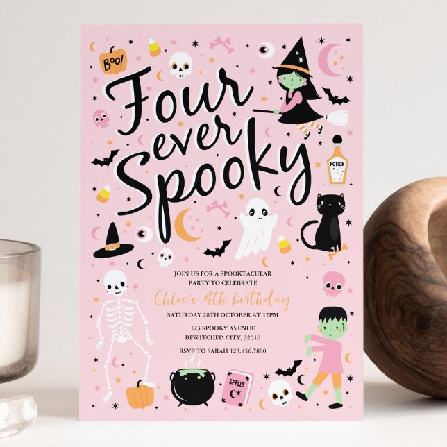 Quatre Jours Éffrayants Halloween Invitation Anniv (Créateur téléchargé)
