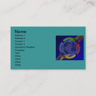 Quatre mains sur le Carte de visite de la Terre