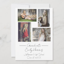 Quatre photos, classe de la carte de fête de fin d