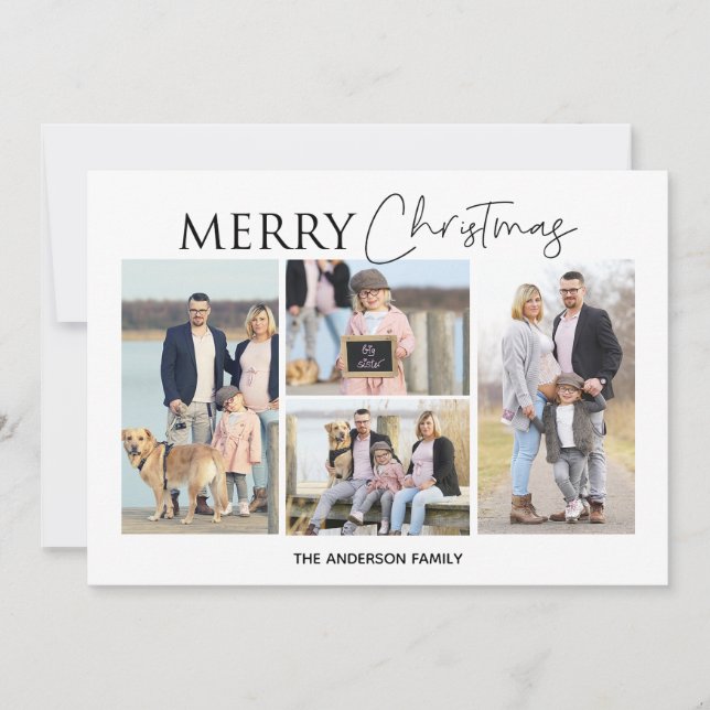 Quatre photos Joyeux Carte photo de Noël (Devant)