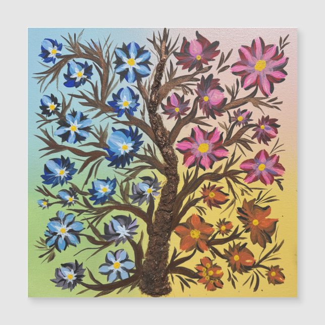 Quatre Saisons de Carte Magnétique de Couleur (Devant)