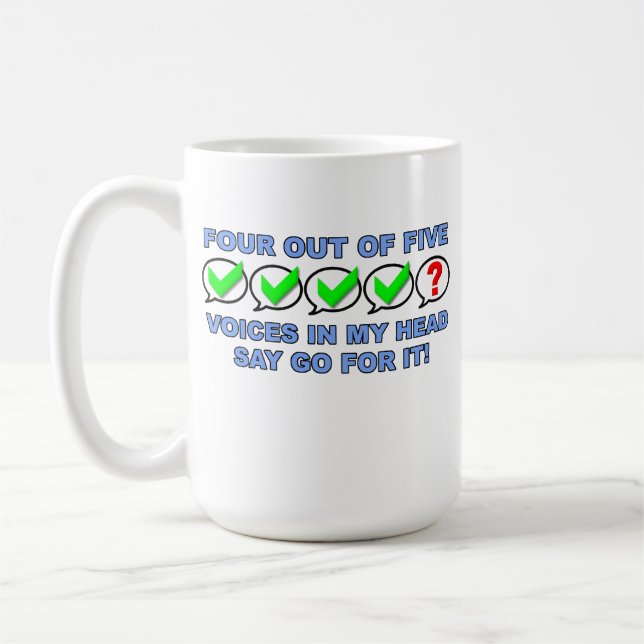 Quatre Sur Cinq Voix Drôle Mug (Gauche)