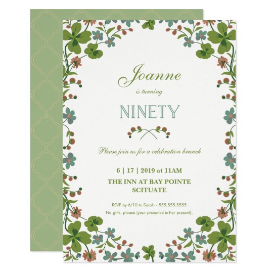 quatre-vingt-dixième Invitation d'anniversaire,