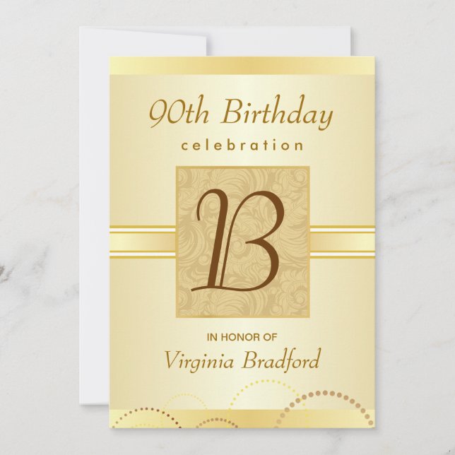 quatre-vingt-dixième Invitation de fête (Devant)