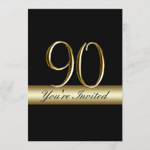 Quatre-vingt-dixième invitations d'anniversaire en