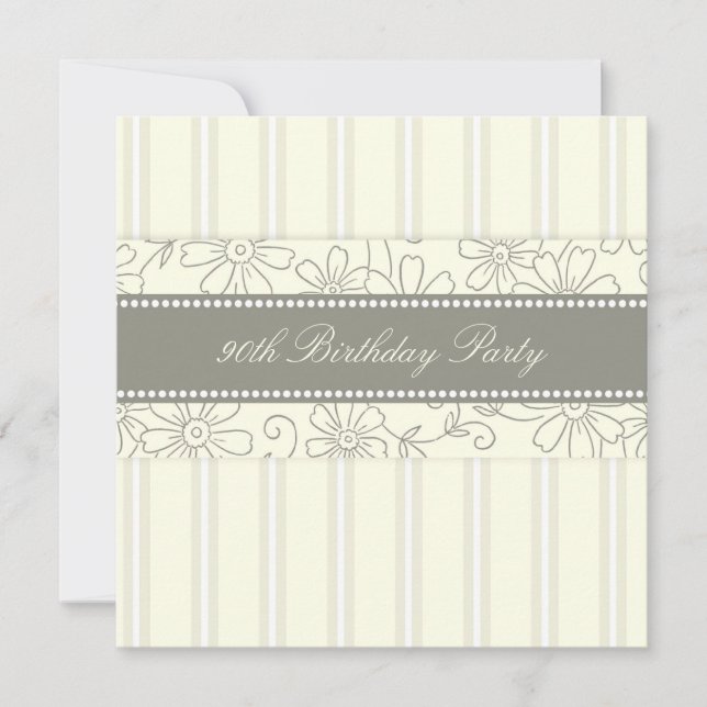 Quatre-vingt-dixième invitations florales de fête (Devant)