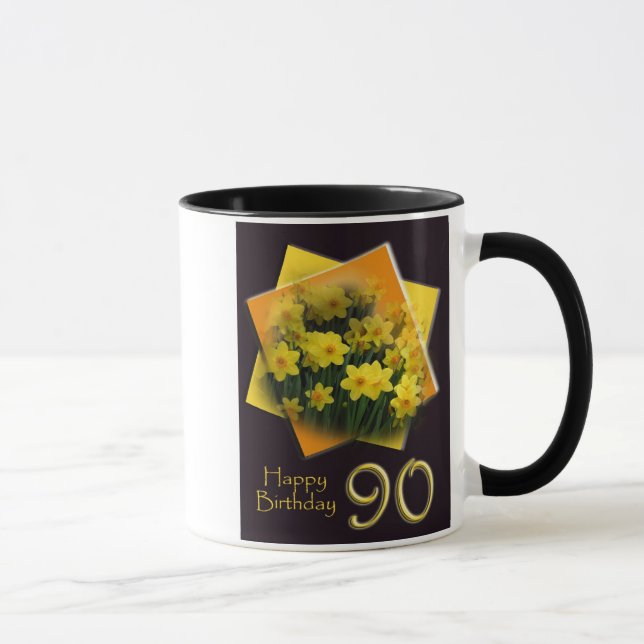 quatre-vingt-dixième Tasse de joyeux anniversaire (Droite)