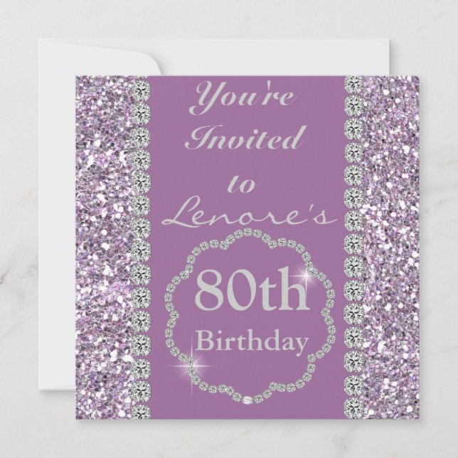 quatre-vingtième Invitation de fête d'anniversaire (Devant)