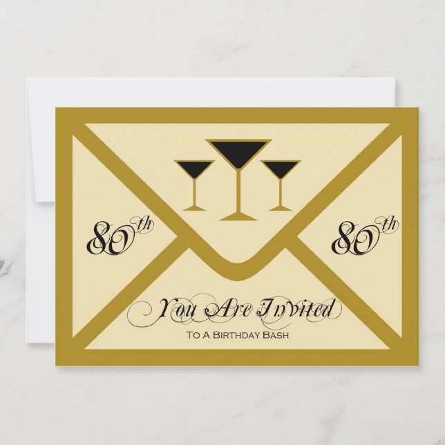 Quatre-vingtième invitation de fête d'anniversaire (Devant)