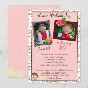 quatre-vingtième Invitation de fête d'anniversaire