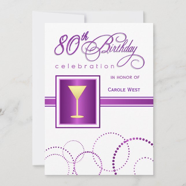 quatre-vingtième Invitations de fête (Devant)