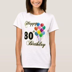 Quatre-vingtième T-shirt heureux d'anniversaire
