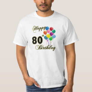 Quatre-vingtième T-shirt heureux d'anniversaire