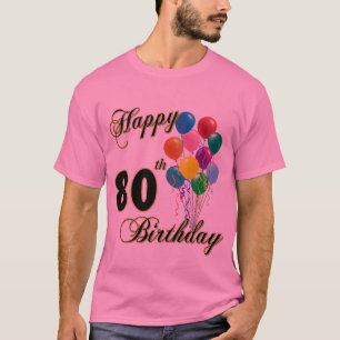 Quatre-vingtième T-shirt heureux d'anniversaire