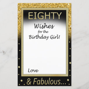 Quatre-vingts voeux pour la fille d'anniversaire