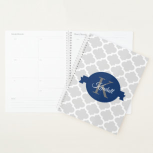 Quatrefoil bleu personnalisé