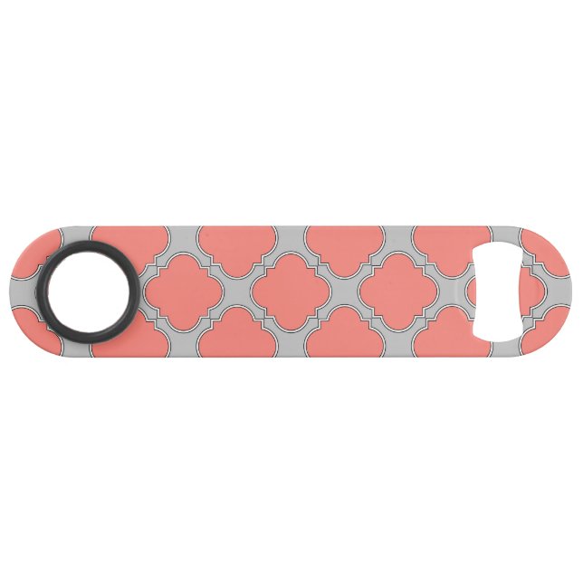 Quatrefoil corail et gris (Devant (Horizontal))